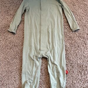 Magntic me  One-Piece Footed Pajamas - Sage Green